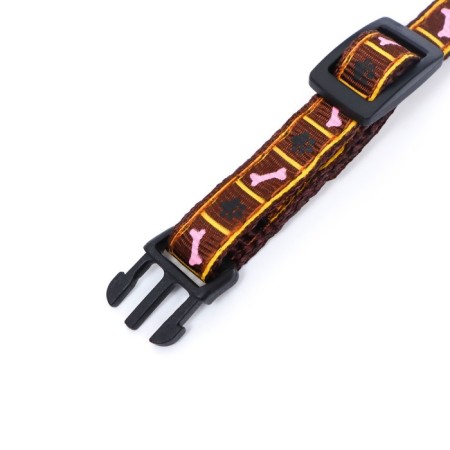 The two -layer collar with the fastx "Bones and legs", 30 x 1 cm, brown-4