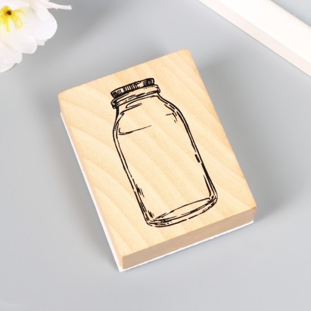 Printing wood, rubber "bottle for milk" 7x5.5 cm-1