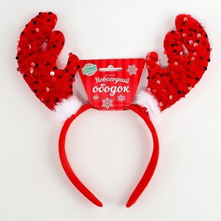 Carnival rim of New Year for hair Children's "horns", red-3