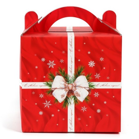 Confectionery box with a window, a chest, “Happy New Year!”, 20 x 20 x 20 cm,-4