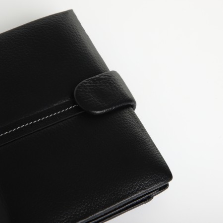 Male purse on 3 in 1 button, department for car documents, passports, black color-3