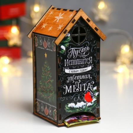 New Year's tea house "Let the cherished dream come true" 20x10.5x9.5 cm-1