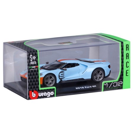 Racing machine BBURAGO 2019 Ford GT Heritage Edition, Die-Cast, 1:32, Orange-blue color-11