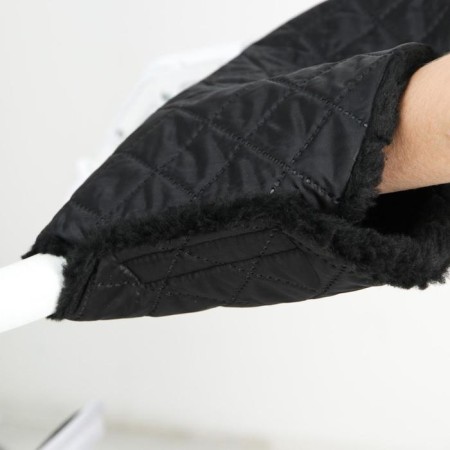 The coupling on the handle of the stroller, quilted, black color-1