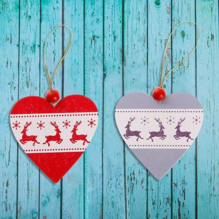 Wooden pendant "Forest Heart" one -sided, Mix colors