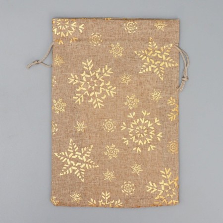 Bag gift canvas "New Year Snowflakes", embossing, 16 x 24 cm +/- 1.5 cm, New Year-4