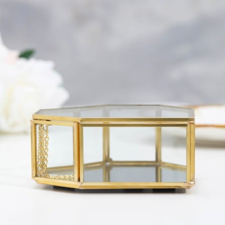 Casket for rings "Heart", 12x12x4 cm, glass-5