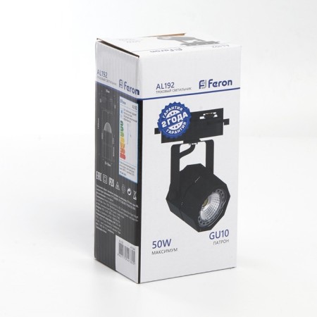 Snow -phase track lamp Feron AL192, IP20, GU10, 50 W, 58x58x140 mm, Black color-3