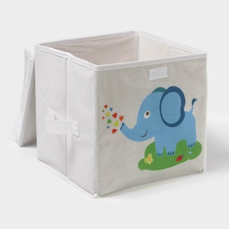Stellid box for storage with the lid "Elephant", 25 × 25 × 25 cm, color gray color-2