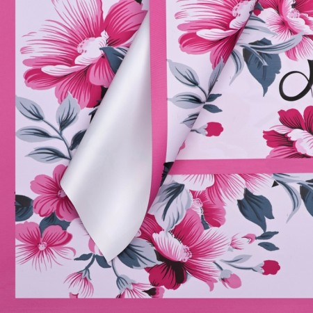 Matte flowing film, "Flower composition", 57x57 cm