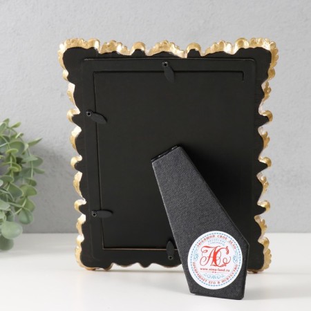 Photo frame Polystone 13x18 cm "Chamomile and Fan" Sand Gold 19.2x1.7x23.7 cm-3