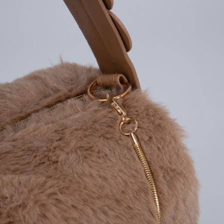 Baget bag with zipper, brown color-1