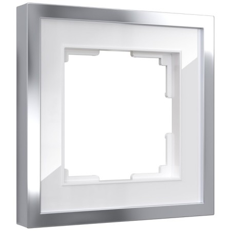 Frame W0012850, 1 Baguette socket, white silver