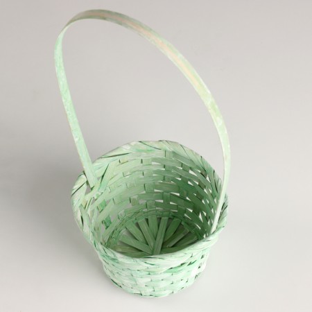 Wicker basket, d13x9xh330cm, green, bamboo-2