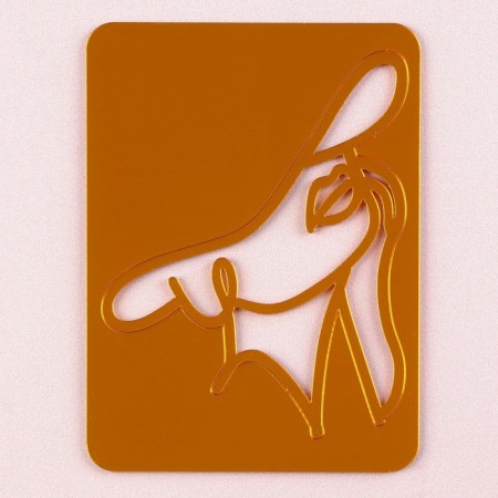 Decoration for the cake "Girl in a hat", color gold