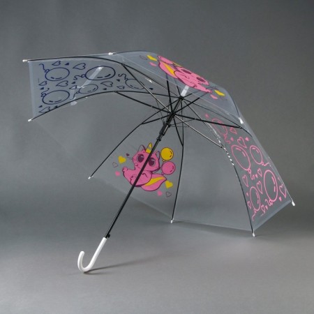 Umbrella children's “Cat Sable” semi-automatic transparent, d = 90cm-4