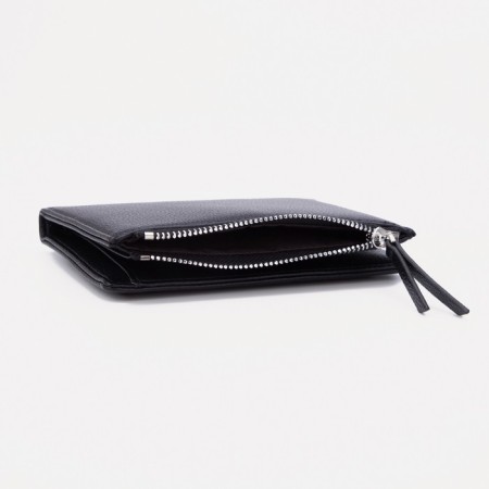 Women's wallet on the button, black color-3
