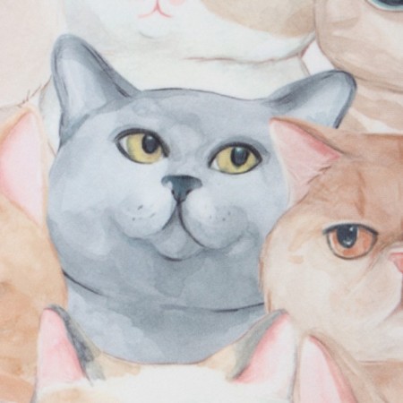 Plaid Ethel "Cozy Cats", 75x100 cm, 100% polyester, fleece-2