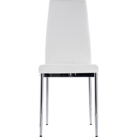 Stool on the metal frame DC2-001 Metal/Ecokozha, Chrome/White 41x45x96 cm-2