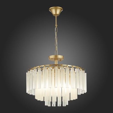 Suspended EVOLUCE lamp. Sle260103-05. Reggio. 5x40 watts, E14, 55x55x45 cm, Shampan-2
