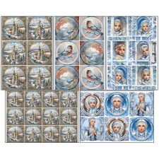Set of decoupage maps 5 pcs “Russian New Year”, density 45 g/m2, A4 format
