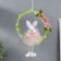 Souvenir suspension "Bunny on a wreath with flowers" mix 15x21 cm