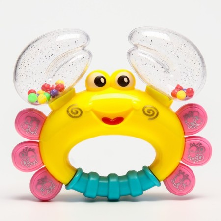 Rattle "crab", color mix, crush me, 12 cm-16