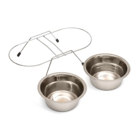 A set of 2 bowls on a stand, 2 x 450 ml-6