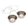A set of 2 bowls on a stand, 2 x 450 ml