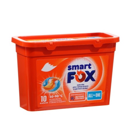 Washing capsules, concentrated, Smart Fox All In One 10
