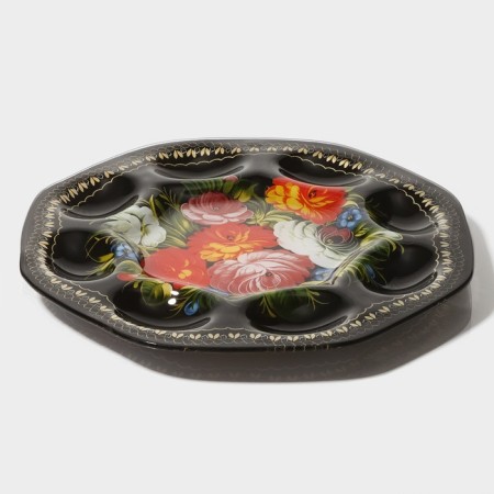 Glass stand for the eggs of the folk motifs, 8 cells, 21.5 × 21.5 cm-3