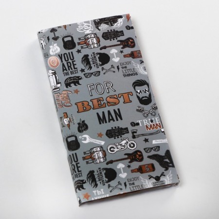 Chocolate wrapper, confectionery packaging "Real Man", 18.2 x 15.5 cm-1