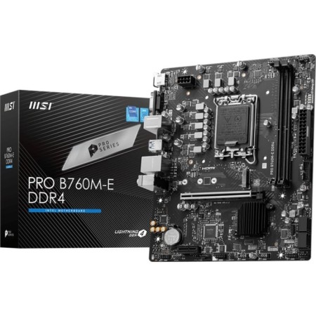The MSI PRO B760M-E DDR4 SOC-1700 Intel B760 2xDDR4 MATX AC`97 8ch (7.1) GBLAN+ 10044-4