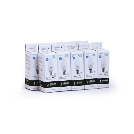 LED LED ELEMENTARY 6W candle 4100K neuter. Bel. E14 450lm Gauss 33126-6