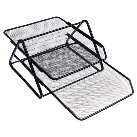 Horizontal paper tray, 2 compartments, in the grid, black-2