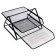 Horizontal paper tray, 2 compartments, in the grid, black