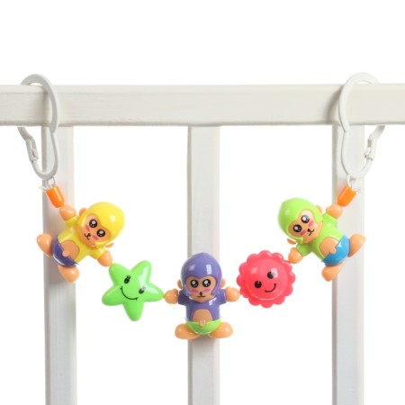 Stretching to a stroller/crib "monkeys", 3 toys, color mix, crush me-3