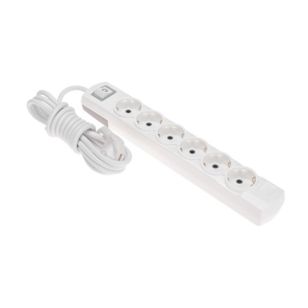 Extension cord Premium 6 nests, 3m, 3x1.5mm², s/s, with a switch, white rexant