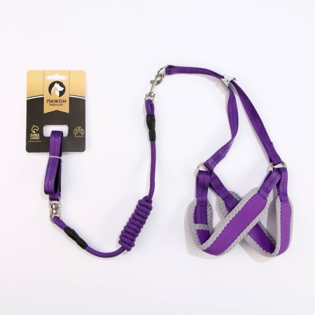 Soft harness kit, leash 120 x 1 cm with a swivel, s, Osh 26-67 cm, og 26-67 cm, purple-5