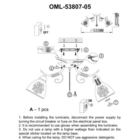 Cereal chandelier Casagliana E14 200W-2