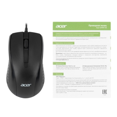 Acer OMW136 Black Optical Mouse (1000DPI) USB (2but)-7