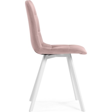 Stool on a metal frame chilli metal/velor, white/pink 43.5x50x87.5 cm-2