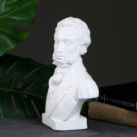 Bust Pushkin A.S., White 20x26cm-3