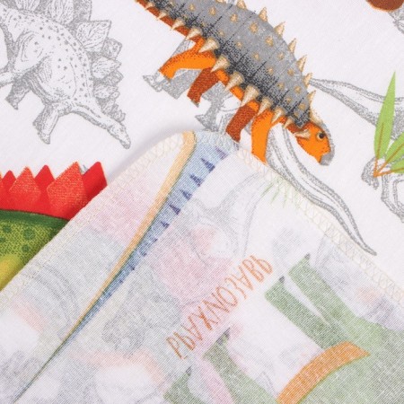 Diaper "baby I" dinosaurs 70*120 cm, calico, cotton 100%-2