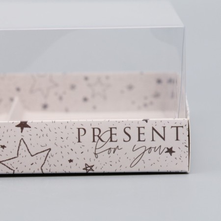 Confectionery box for mousse cakes "Present for You", 17.8 x 17.8 x 6.5 cm-2