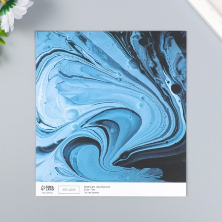 Scrapbooking paper bilateral "paint stains" density 180 g 15.5x17 cm-2
