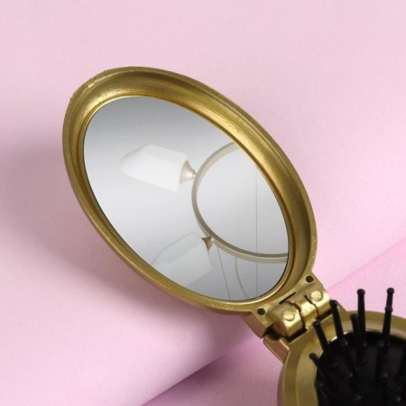 Massage comb “mother -of -pearl rose”, folding, with a mirror, 5.5 × 9 cm, color mix-2