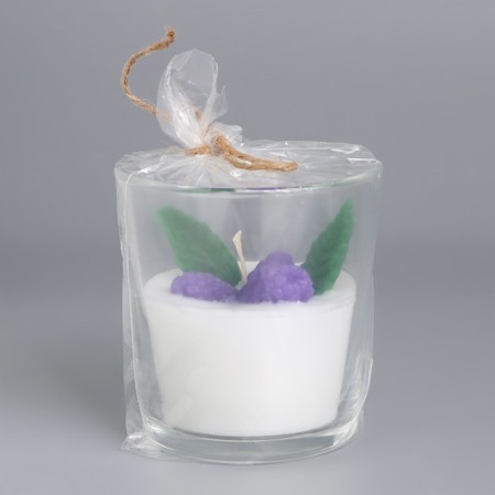 Candle in a glass "Blackberry", with decor-3