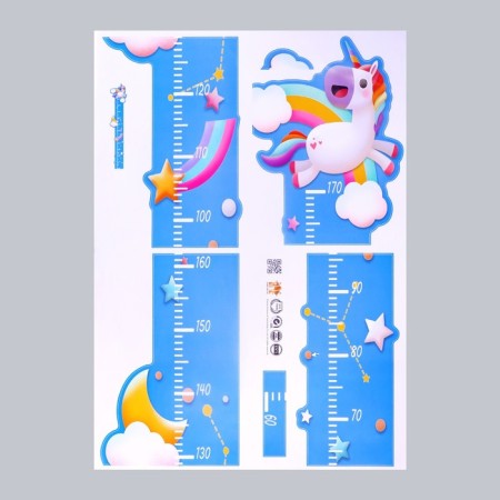 Stick plastic Interior color Rostomer "Unicorn on Rainbow" 50x70 cm-1