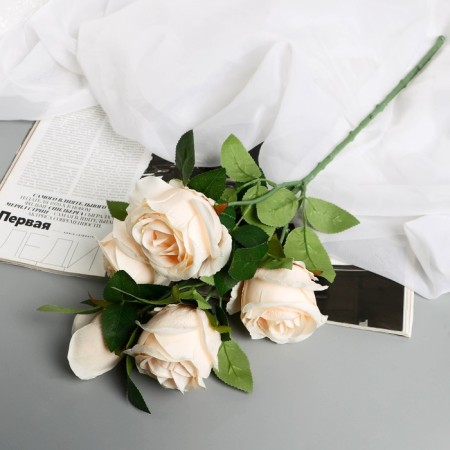 Artificial flowers "Rosa Trize" D-7 cm 50 cm, cream